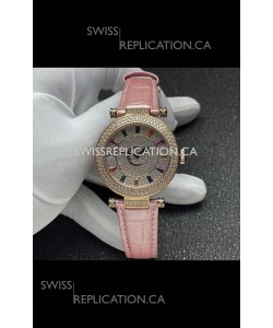 Franck Muller Double Mystery Swiss Quartz Watch in Gold Diamonds Casing