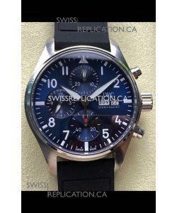 IWC PILOT'S Chronograph Blue Dial Rubber Strap Super Clone Watch 