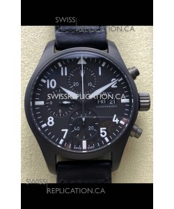 IWC PILOT'S Chronograph Ceramic Black Dial Super Clone Watch 