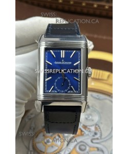 Jaeger LeCoultre Reverso Tribute Duoface Blue/Steel Dial Super Clone Watch 