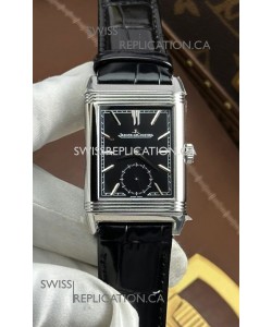 Jaeger LeCoultre Reverso Tribute Duoface Black/Steel Dial Super Clone Watch 