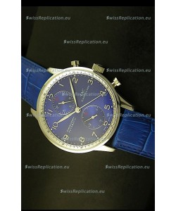 IWC Portuguese Chronograph Swiss Replica Watch in Steel Case - 1:1 Mirror Replica Edition