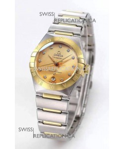 Omega Constellation 29MM Two Tone Yellow Gold Dial Automatic Super Clone Watch 