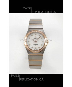 Omega Constellation 28MM Two Tone Rose Gold Pearl Dial QUARTZ Super Clone Watch 