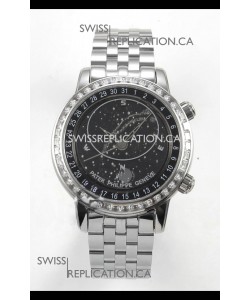 Patek Philippe Grand Complications 6102 Black Dial Steel Strap Super Clone Watch 
