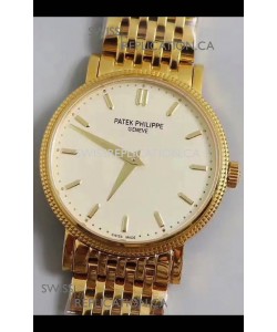 Patek Philippe Calatrava 5120 Yellow Gold White Dial Super Clone Watch 