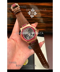 Patek Philippe Nautilus 5712 Rose Gold Red Rubies Super Clone Watch 