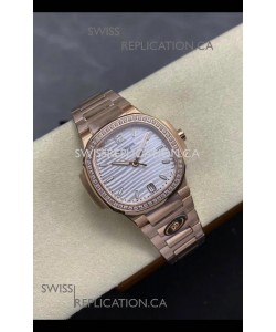 Patek Philippe Nautilus 7118 35MM Rose Gold Steel Dial Super Clone Watch 