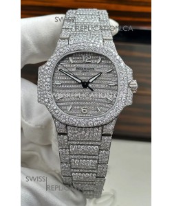 Patek Philippe Nautilus 7118/1450G-001 35MM Custom moissanite Casing and Dial 