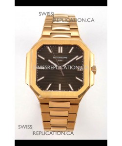 Patek Philippe Cubitus 7128 Rose Gold Casing Brown Dial Swiss Replica Watch