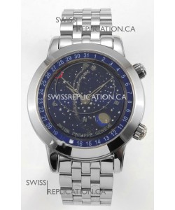 Patek Philippe Grand Complications 6102 Blue Dial Steel Strap Super Clone Watch 