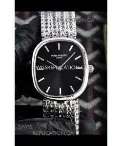 Patek Philippe Golden Ellipse 5738 Black Dial Super Clone Watch 