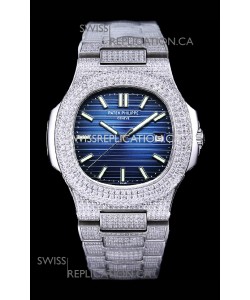 Patek Philippe Super Clone Nautilus 5711/1A Diamonds Paved Edition Blue Dial