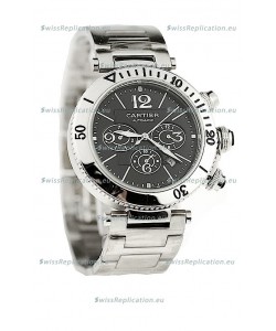 Cartier Pasha Seatimer Japanese Replica Watch in Black Dial