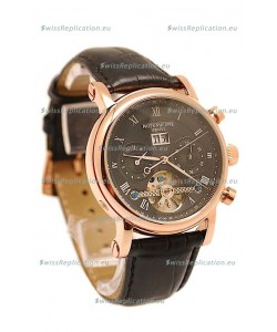 Patek Philippe Grand Complications Tourbillon Gold Watch in Black Dial