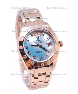 Rolex Day Date Blue Mother of Pearl Swiss Replica Watch