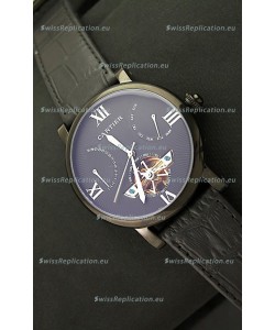 Cartier Calibre de Tourbillon PVD Swiss Watch in Blue Dial