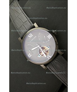 Cartier Calibre de Tourbillon PVD Swiss Watch in Grey Dial