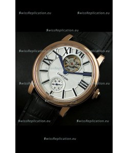 Ballon De Cartier Flying Tourbillon Japanese Replica Watch - Pink Gold Case