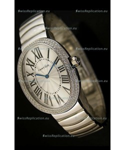 Cartier Baignoire Japanese Replica Watch with Diamonds Bezel
