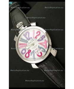 Gaga Milano Italy Japanese Replica Watch in Multi Color Arabic Markers