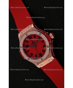 Hublot Big Bang King Swiss Quartz Watch in Diamond Plated