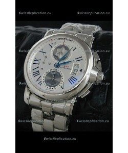 Mont Blanc Meisterstuck Star GMT Swiss Watch in White Dial