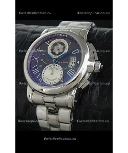 Mont Blanc Meisterstuck Star GMT Swiss Watch in Black Dial