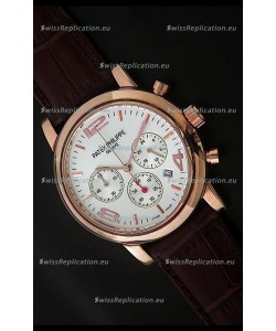 Patek Philippe Perpetual Calender Japanese Steel Watch in White Dial