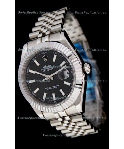 Rolex DateJust Swiss Replica Watch in Black Dial