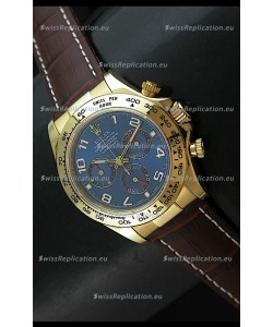 Rolex Daytona Cosmograph Swiss Replica Yellow Gold Watch in Blue Dial