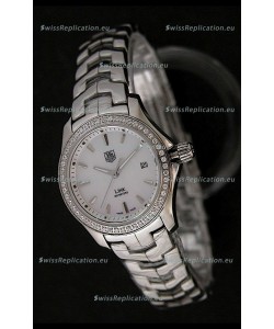 Tag Heuer Link Swiss Ladies Watch in Mother of Pearl White Dial