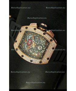 Richard Mille Filippe Massa Edition Titanium Swiss Replica Watch in Pink Gold Case