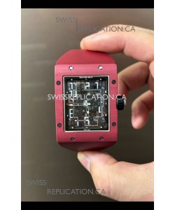 Richard Mille 16-02 Titanium Extra-Flat Red Rubber Super Clone Watch 