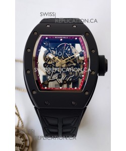 Richard Mille RM055 FREE SPRUNG MVMNT Black Ceramic Red Inner Bezel Super Clone Watch 