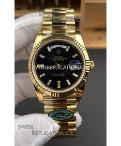 Rolex Day Date 228238 Yellow Gold Black Crystal Dial Super Clone Watch 