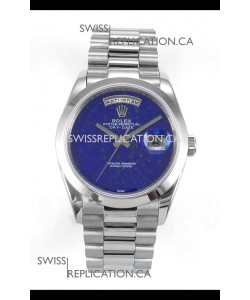 Rolex Day Date Stainless Steel Blue Lapis Dial 36MM Swiss Replica Watch 