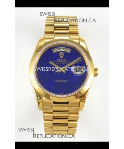 Rolex Day Date Yellow Gold Blue Lapis Dial 36MM Swiss Replica Watch 