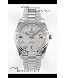 Rolex Day Date Diamonds Dial 40MM Super Clone Watch 