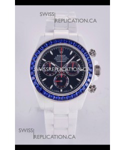 Rolex Daytona AET White Ceramic Dark Blue Dial 4130 Movment Super Clone Watch 