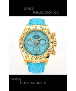 Rolex Daytona 116568 Yellow Gold 4801 Movement Blue Dial Super Clone Watch 