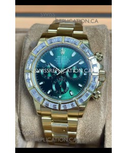 Rolex Daytona 116568 Yellow Gold Green Dial Super Clone Watch 