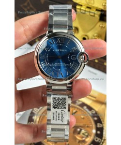 Ballon De Cartier Blue Dial 1:1 Mirror Swiss Replica Watch in 904L Steel Casing - 42MM