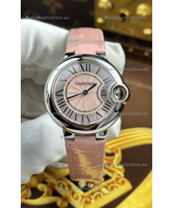 Ballon De Cartier Swiss Quartz 1:1 Mirror Quality 33MM in Pink Dial 