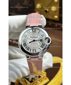 Ballon De Cartier Swiss Automatic 1:1 Mirror Quality 33MM in Pink Strap