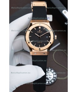 Hublot Super Clone Classic Fusion Titanium Rose Gold Black Dial 42MM Watch