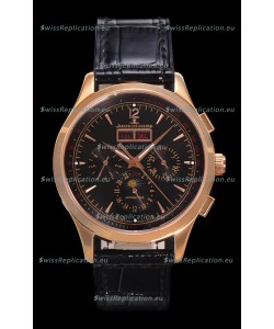 Jaeger LeCoultre Master Control Chronograph Calendar Rose Gold Swiss Replica Watch 