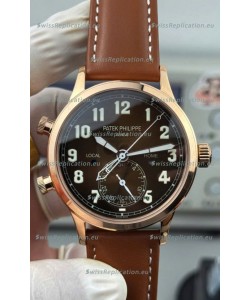 Patek Philippe Complications 5524G Calatrava Travel Time Blue Dial Replica Watch 