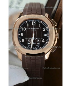 Patek Philippe Aquanaut Super Clone 5968 Chronograph Rose Gold Casing Brown Dial Watch 