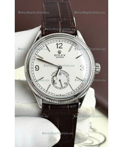 Rolex 1908 Perpetual Swiss Movement Replica Watch in Steel Casing White Dial
